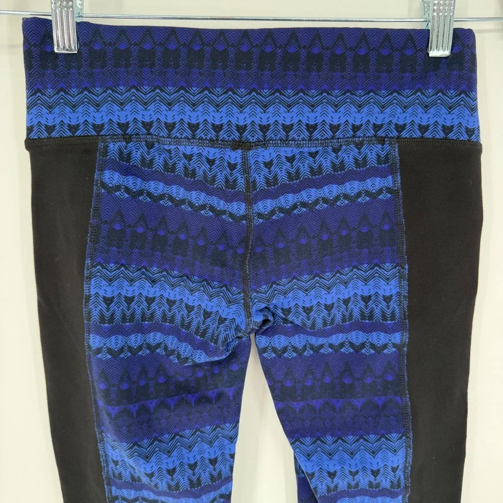 ALO YOGA ILLUSION 3 LEGGINGS ARCTIC ROYALTY & BLACK BEST FOR SMALL WORKOUT YOGA